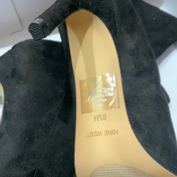 NINE WEST Jory 2 Stretch Booties Pointed toe Stiletto Heel Black Ankle Boots 8.5 - Picture 8 of 10